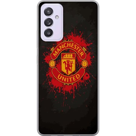 Kompatibelt Mobildeksel til Samsung Samsung Galaxy A82 5G Manchester United logo i rød og gul farge med røff sportslig bakgrunn