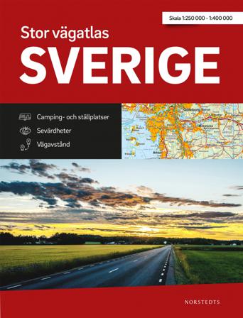 Stor Vägatlas Sverige : vägatlas i stort format, skala 1:250000-1:400000 - Bok - Spiralbunden