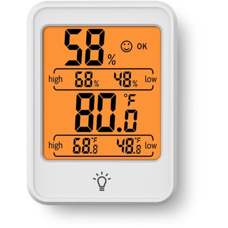 ING Sääasema Kosteusmittari Sääasema Digitaalinen Kosteusmittari Lämpömittari Lämpötilamittari Ilman paristoja lastenhuonekäyttöön Valkoinen
