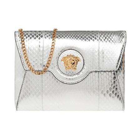 Versace, ‘La Medusa’ shoulder bag Grijs, Dames, Maat:ONE Size,leer