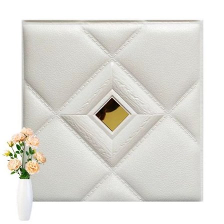 2 STK selvklebende veggklistremerke 3D tapet HVIT DESIGN A