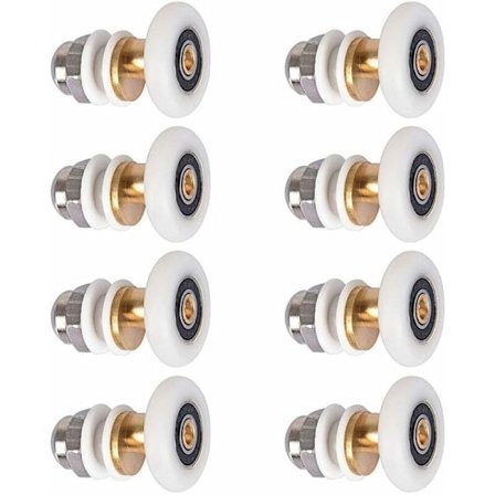 Dusjdør - Rulle Caster Wheel for Shower Door Sliding Casters Dør Roller Replacement Wheel 8 Stykker 25mm KLB
