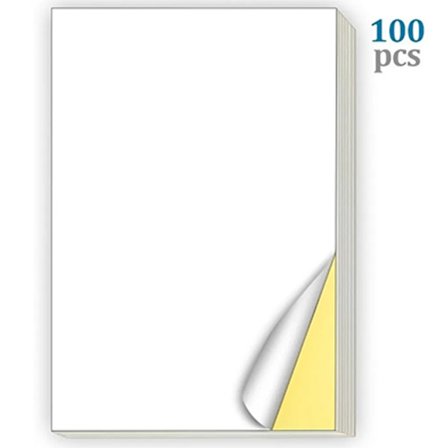 100 kpl tarra-arkkia A4-kokoa kiiltävä matta valkoinen vaivaton tarrapaperi lasermustesuihkutulostimelle