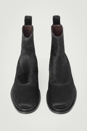 COS Men's Botas Chelsea De Piel 'pony Hair' in Negro