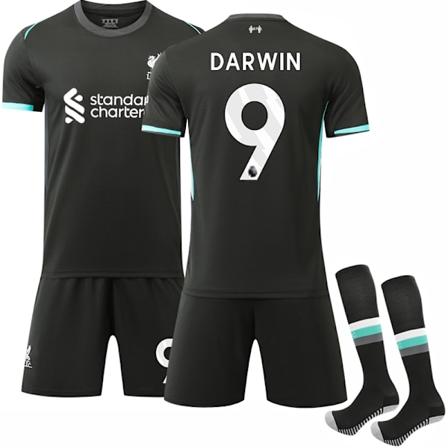 2024-2025 Liverpool FC vieraspaita setti lapsille sukat nro 9 Darwin Nunez - Täydellinen 20