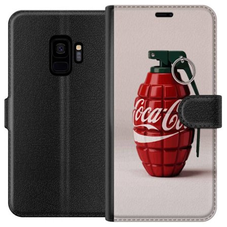 Kompatibel Tegnebogsetui til Samsung Samsung Galaxy S9 Kunstnerisk illustration af Coca Cola granatæble i rødt og grønt, pop art inspireret motiv m