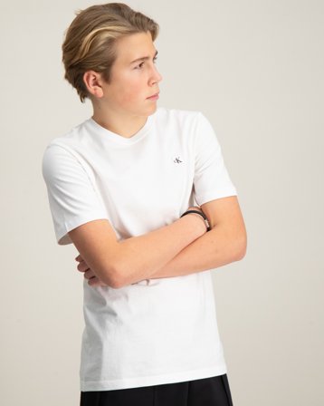 Calvin Klein MONO MINI BADGE REG T-SHIRT Vit T-shirts Kille - Kids Brand Store