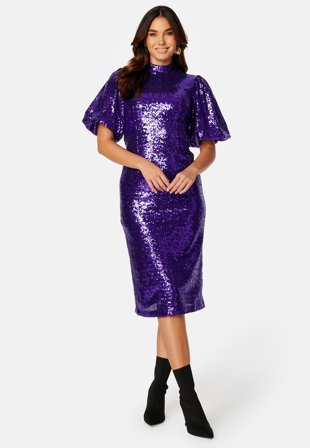 SELECTED FEMME Sola 2/4 Midi Sequins Dress Acai Tøj