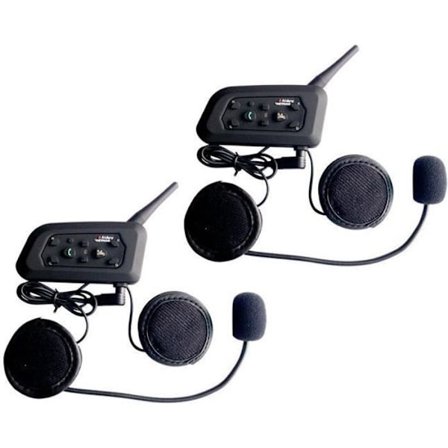 2 x Motorcykel Intercom Vnetphone V6-1200 Trådløs Radio Vandtæt BT Headset med Mic 1200M til 6 cyklister/skientusiaster (2 stk)