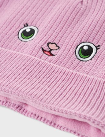 name it Nmfjuma Gabby Knit Hat Sky - Pink - 50/51