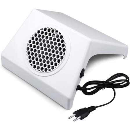 Nageldammsugare Stark sugfläkt Manikyr Verktygsmaskiner med gratis dammpåse Nail Art Salon Tool Nail Dust Collector (Färg: Vit)