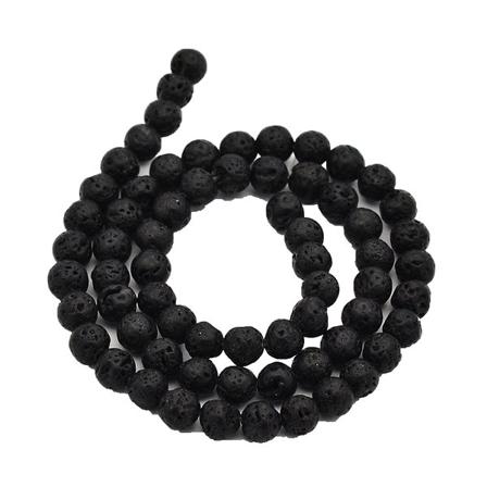 85 St Svarta Lava Pärlor 8 Mm Svart