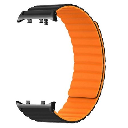 För Huawei Watch D2 Silikon Armbands Magnetisk Ersättningsrem - Svart/Orange