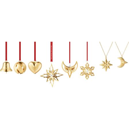 Georg Jensen Christmas Collection 2024 Gift Set juledekorasjoner 8 deler, 18K gullbelegg