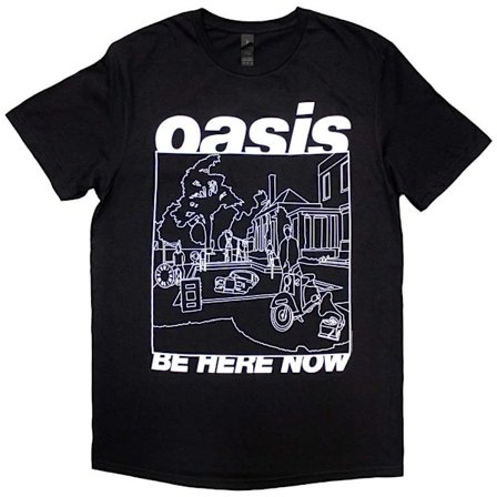 Oasis Unisex Adult Be Here Now Line Drawing T-Shirt L Svart