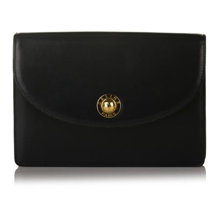 Celine Vintage, Pre -owned Chain Leather Crossbody Bag Zwart, Dames, Maat:ONE Size
