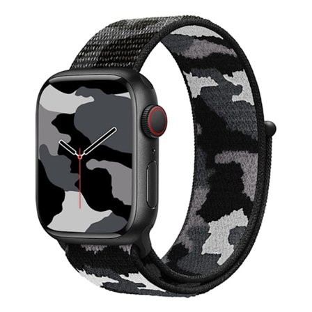 Nylonarmband Apple Watch Series 10 42mm Kamouflage Grå