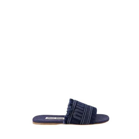 Miu Miu Denim flip-flops Blå, Dame Sandaler, Størrelse: 37 EU