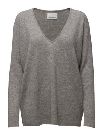 Boston V-Neck 6304 Villapaita Harmaa Samsøe Samsøe