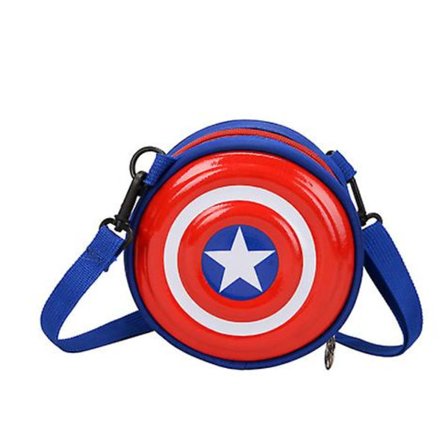 Kids Spiderman Captain America Mini Messenger Bag Axelväska Rund Väska Presenter