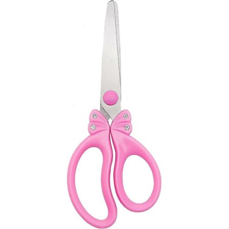 Flicksax för flickor, flickors skolmaterial, rosa barnsax, flicksax, barnsäkra saxar (rosa) (1 st)