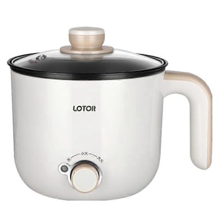 Liten elektrisk gryta i rostfritt stål 1,3 L, bärbar elektrisk gryta för studentrum/studio/hotell/camping/kontor (A)