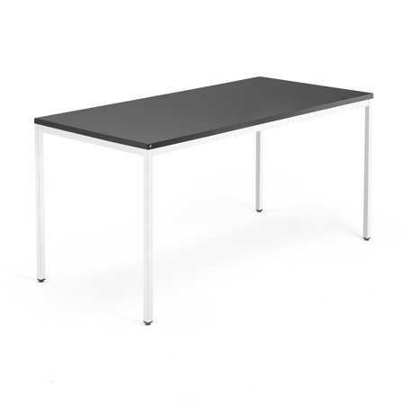 Tisch MODULUS, 1600x800 mm, Gestell weiß, schwarz