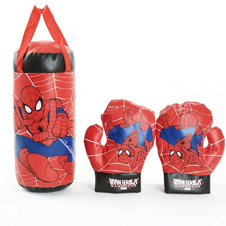 Spiderman Boxningshandskar Set för Barn Inkluderar Boxningshandskar Sandsäckar Pu Barn Boxning Muay Thai Fri Kamp Sandb-XF34-