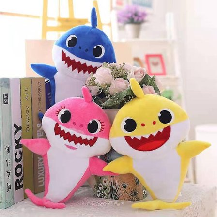 10 tommer børne plys Baby Shark legetøj Plys Shark legetøj Bedste gave til drenge og piger (Pink, Gul, Blå) - Perfet