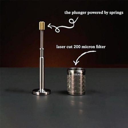 Bærbar fransk kaffefilter og te-presse, gjenbrukbar kaffefilter for full kropp, perfekt for reiser og camping