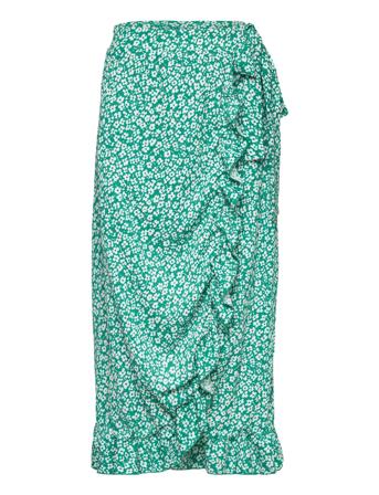 Vicaia Hw Maxi Wrap Skirt Skirts Wrap Skirts Grønn Vila*Betinget Tilbud