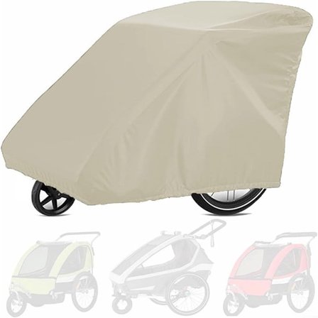 Tilhengerdeksel - 140*84*100 cm - Vanntett sykkelhengerdeksel - 420D Oxford-stoff - Beige