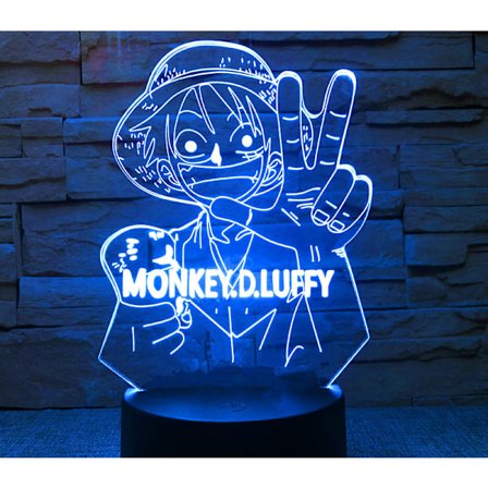 One Piece Anime Series Touch Remote Control Creative 3D Nattlampa Sänglampa W usb Touch Färgglad