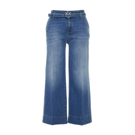 Pinko, Peggy 7 Palazzo Denim Jeans 1J10Pn Y78M Blauw, Dames, Maat:W28
