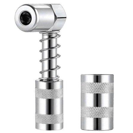 Smørenippeladapter Fett - Tilbehør 90 Graders Fettkoblingsadapter med Hylse 3 Kjeve Vinkel Fettverktøy