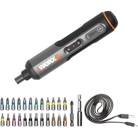 WORX WX240 elektrisk skruvdragare 3,6 V trådlös, 24 bitar, LED-ljus, lätt