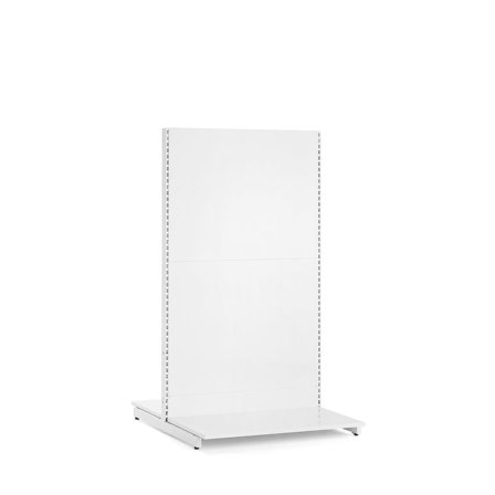 Retail shelving MARKET, floor standing, basic section, 1588x900x1050 mm, white