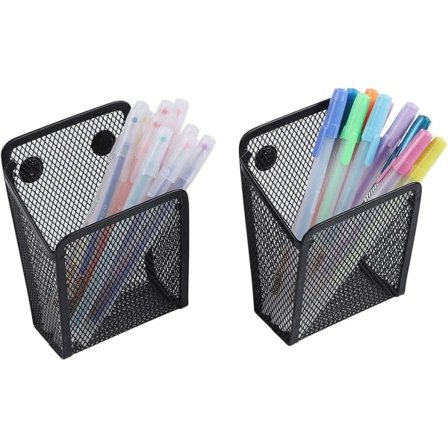 2-pack magnetisk pennhållare, mesh förvaringskorg Organizer med extra stark magnet