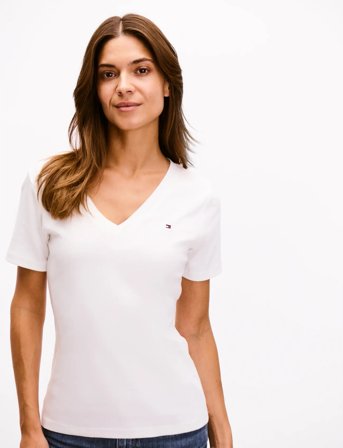 Tommy Hilfiger New Slim Cody V-Nk Ss - White - S