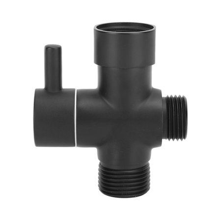 Koppar Avledare Duschhuvud 7/8 US Standard Väggmontering Varmt Kallt Vatten Kontrollventil Svart