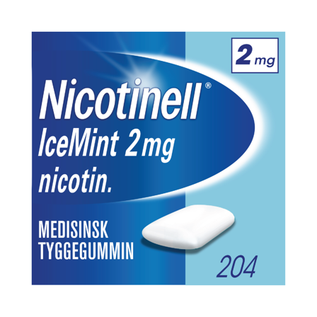 Nicotinell 2 mg tyggegummi, Icemint, 204 stk.