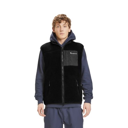 Knowledge Cotton Apparel Men's Elm Teddy Fleece Vest Men lined vests Black L