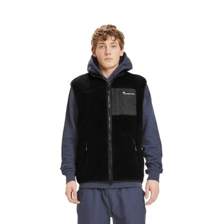Knowledge Cotton Apparel Men's Elm Teddy Fleece Vest Men lined vests Black L