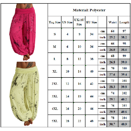 Kvinder Boho Harem Bukser Yoga Casual Baggy Haremsbukser rose red