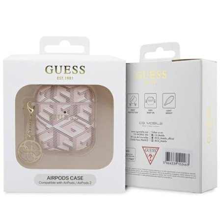 Guess AirPods 1/2 Skal GCube Charm - Rosa