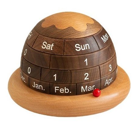 Skrivebordskalender i tre, evigvarende skrivebordskalender