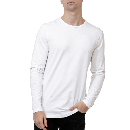 Bread & Boxers Crew Neck Longsleeve Underlinnen t-shirts Herr Vit S