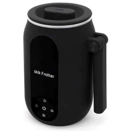 4-i-1 Elektrisk Mælkeskummer 450ml Mælkevarmer med Roterende Håndtag Kompatibel med Kaffe Latte Cappuccino
