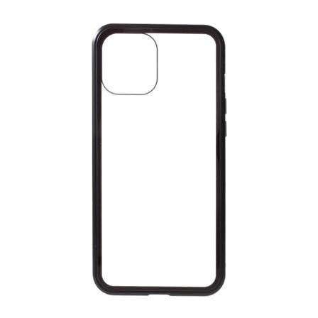 Magnetisk Metal Skal Med Härdat Glas Till Iphone 11/xr - Svart Svart