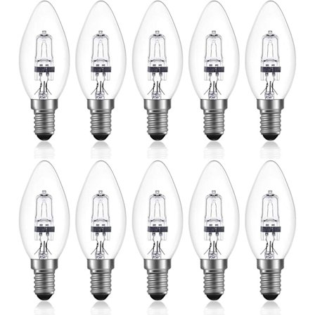 42w E14 C35 Dimmerbar Halogenpære AC 220-240v Varmt Hvit 2700k E14 Transparent Halogen Lyspære (10stk) (FMY)